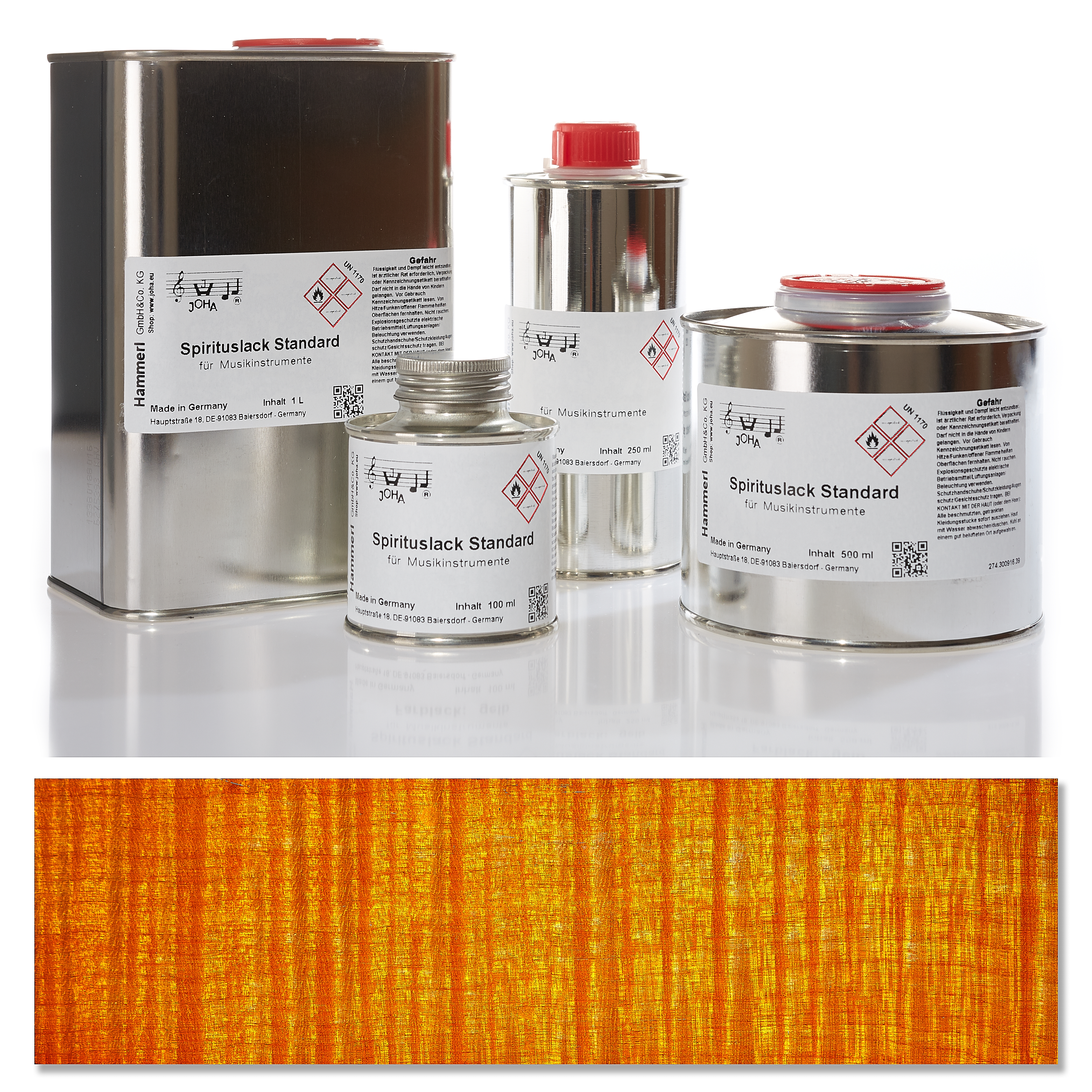 Spirit color varnish standard, golden yellow
