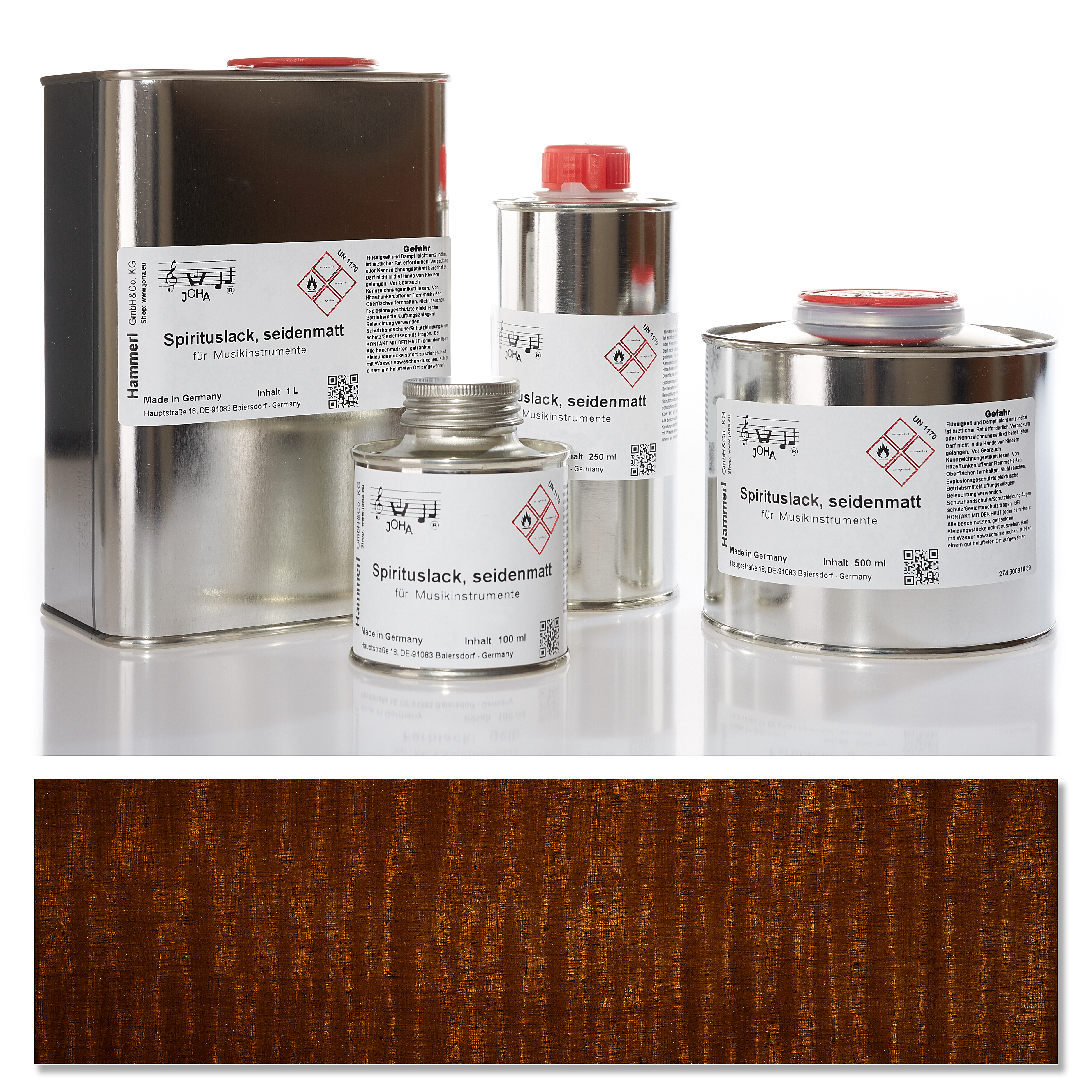 Spiritus Farblack, seidenmatt, braun