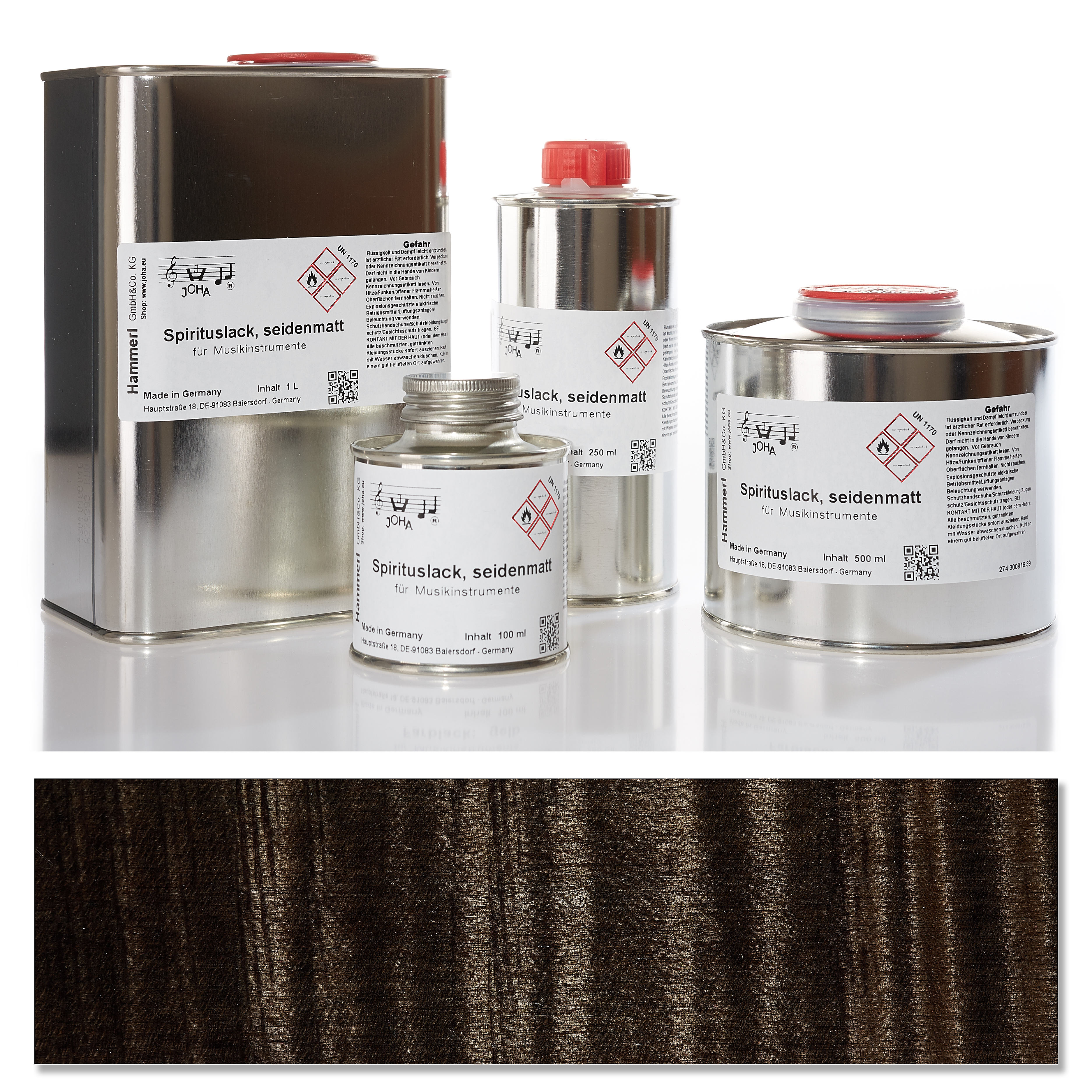 Spiritus Farblack, seidenmatt, schwarz
