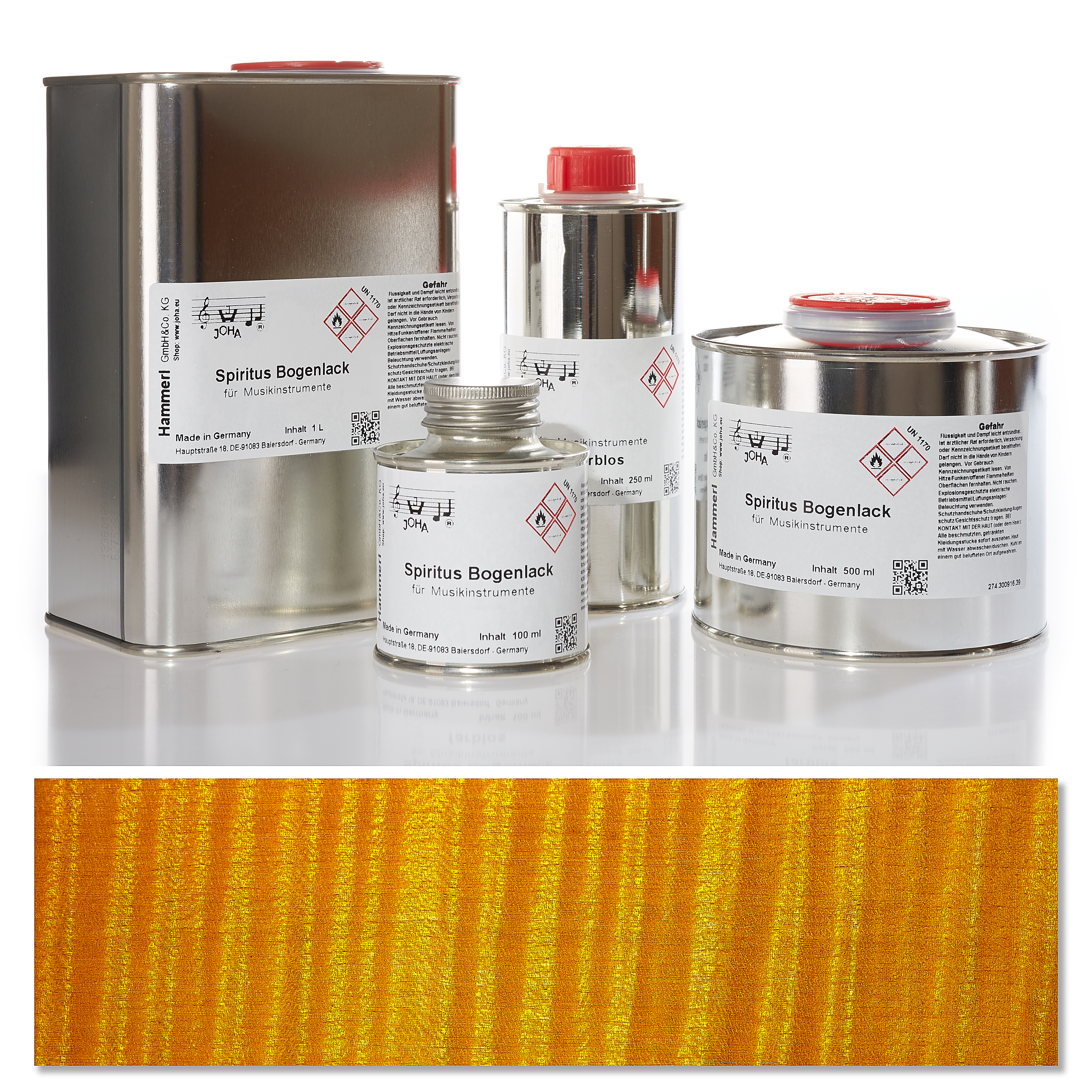 Spirit bow varnish, yellow
