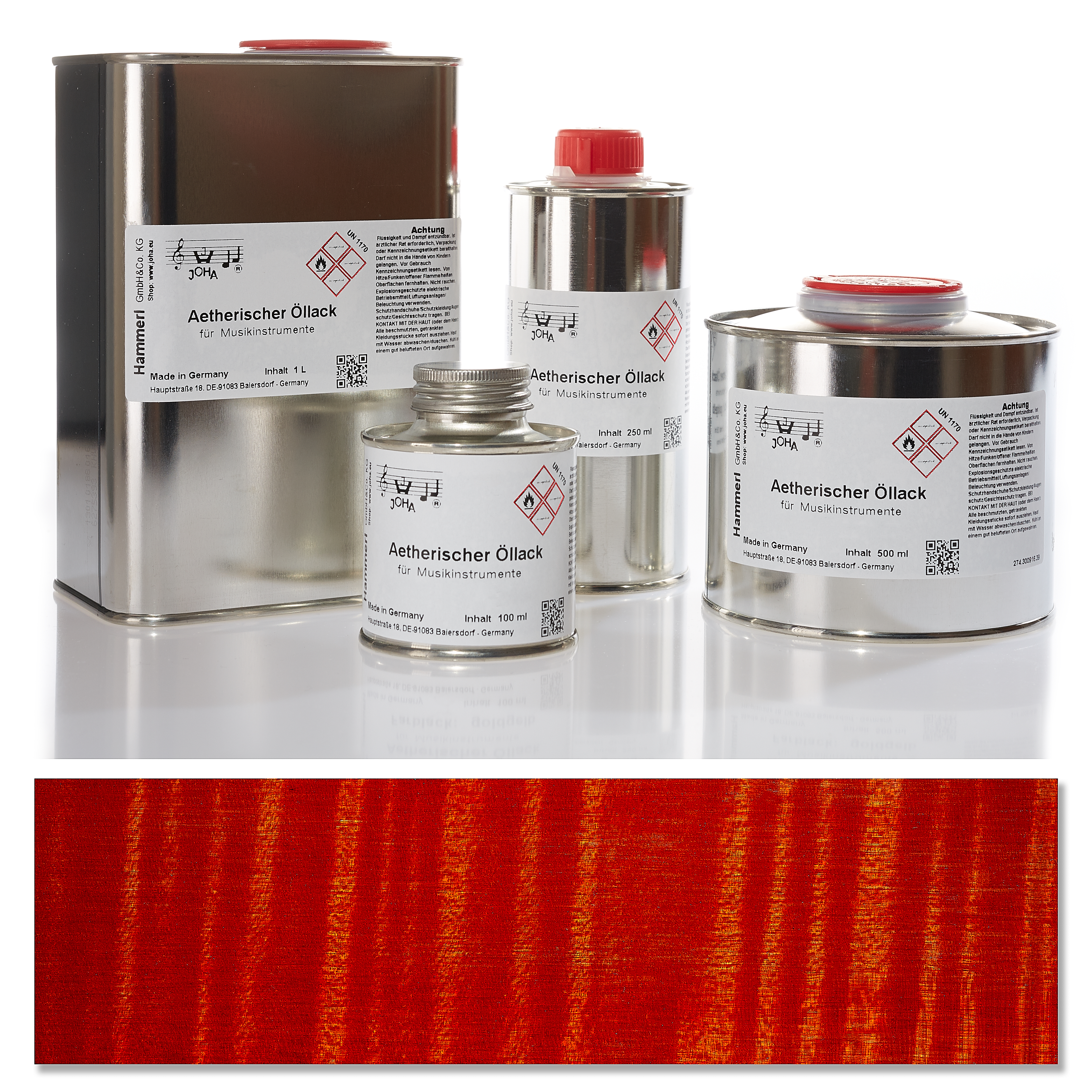 Volatile oil varnish, color varnish red