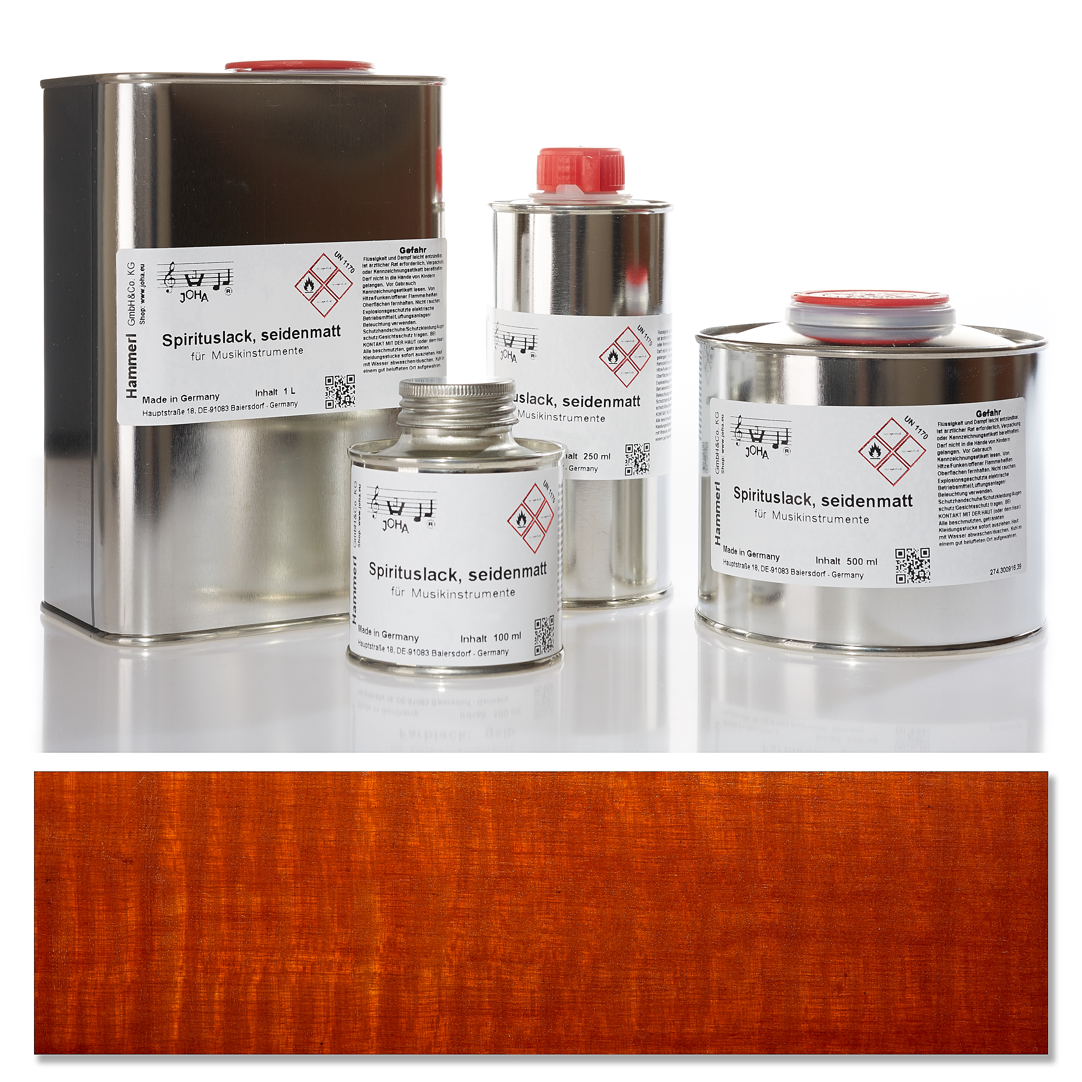 Spiritus Farblack, seidenmatt, goldbraun