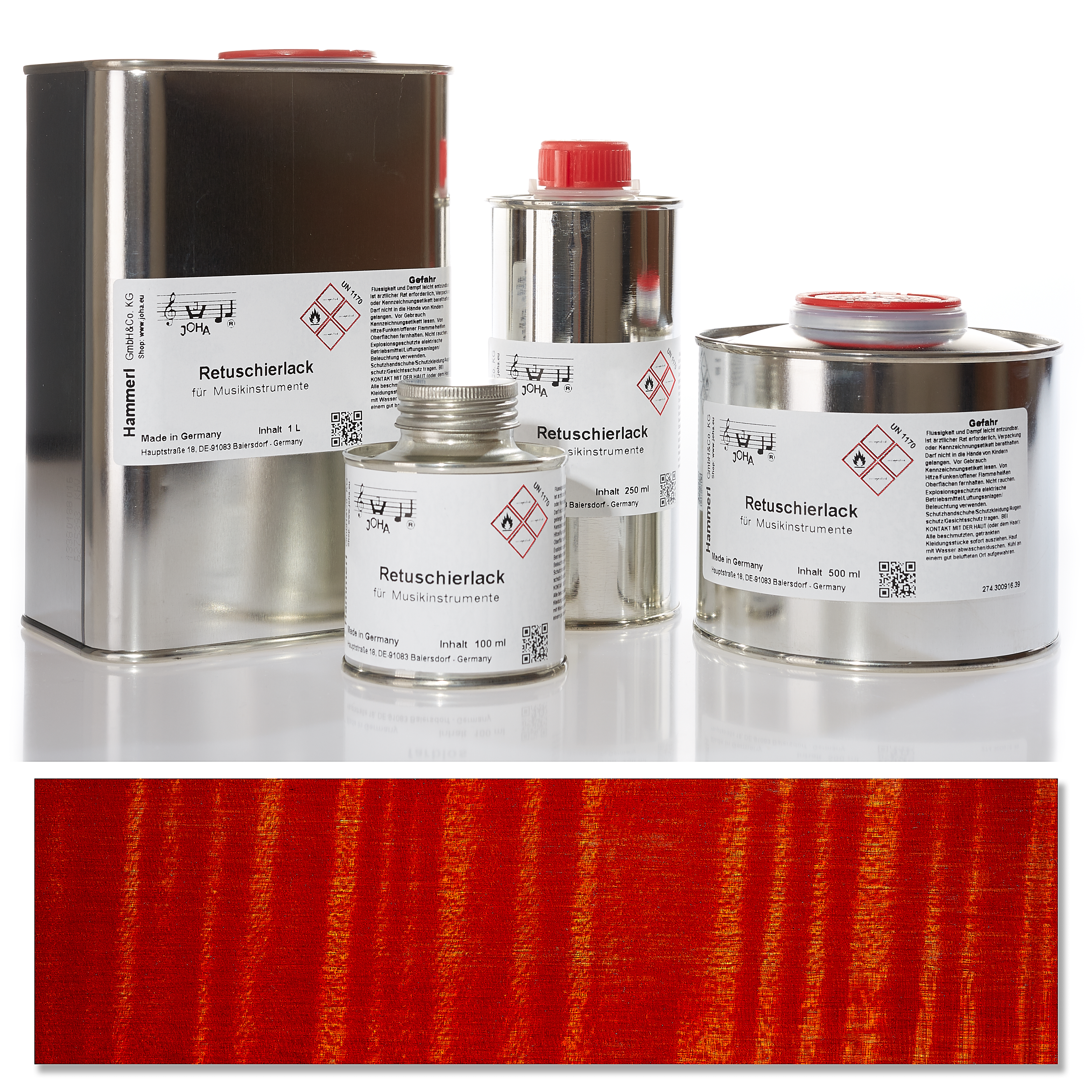 Retouching varnish red